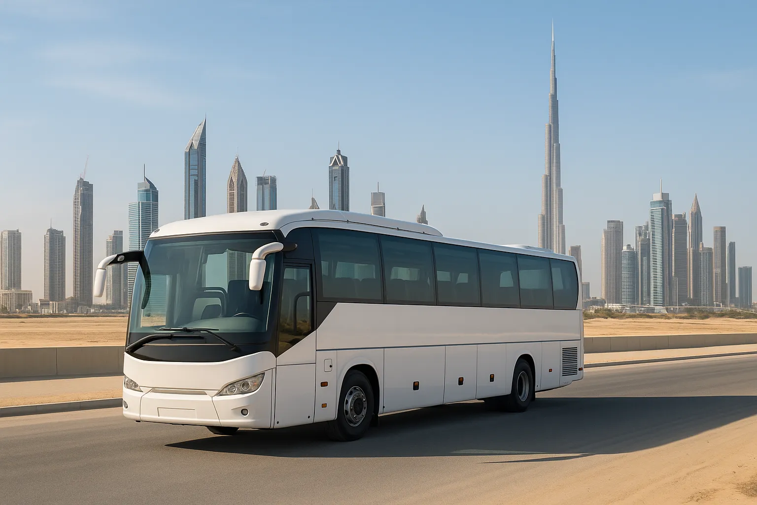 Sharjah car lift service with modern bus